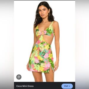 NEW BEACH BUNNY cece mini dress in jungle floral